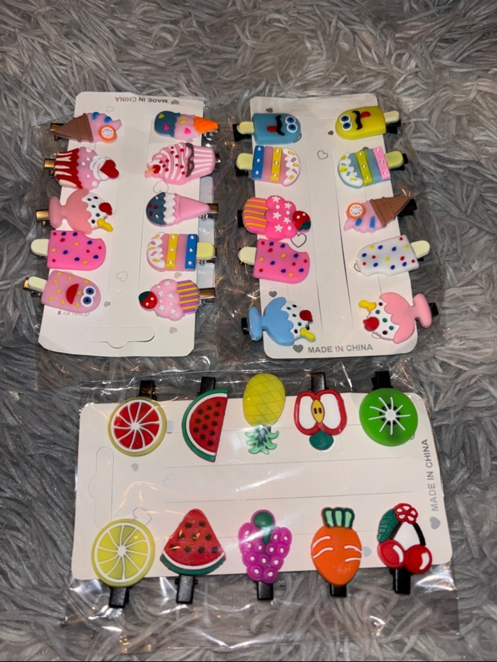 Run as BUY NOW Cute Assorted Food & Dessert Hair Clips -set of 10